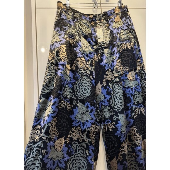 NWT Size 4 - Anthropologie Wide Leg Floral Velvet Pants (NWT US$168) - Picture 6 of 7